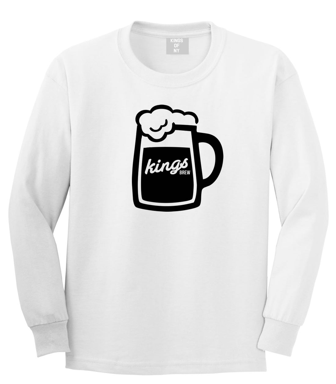 Beer Kings Drinker Party Long Sleeve T-Shirt in White
