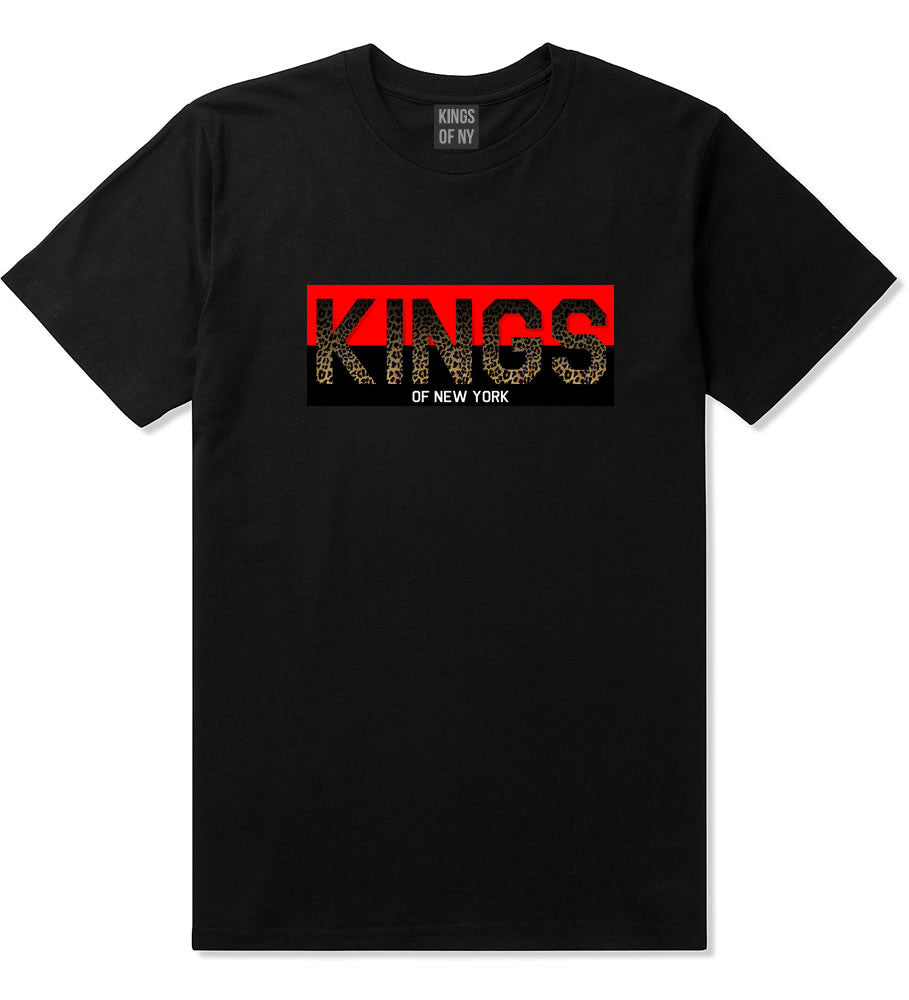 Kings Of NY Cheetah Print T-Shirt in Black