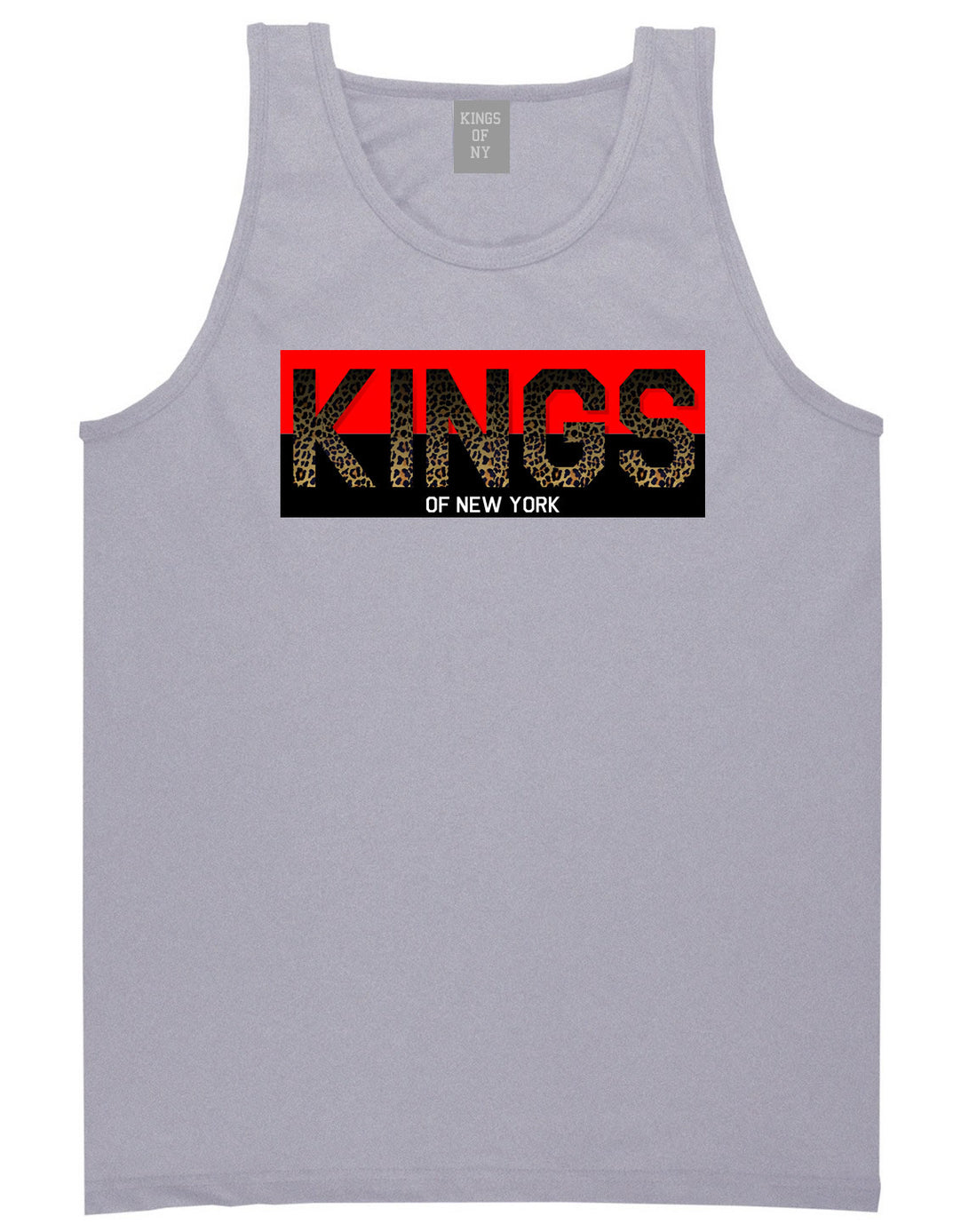 Kings Of NY Cheetah Print Tank Top in Grey