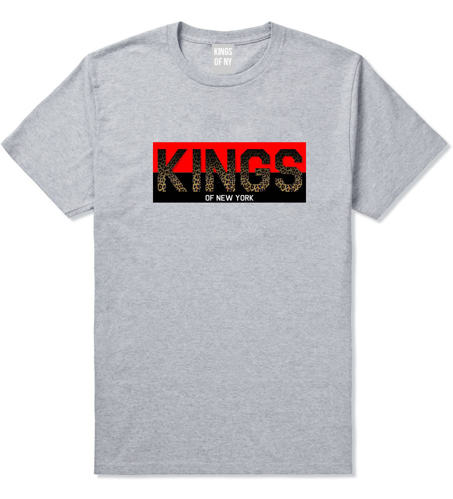 Kings Of NY Cheetah Print T-Shirt in Grey