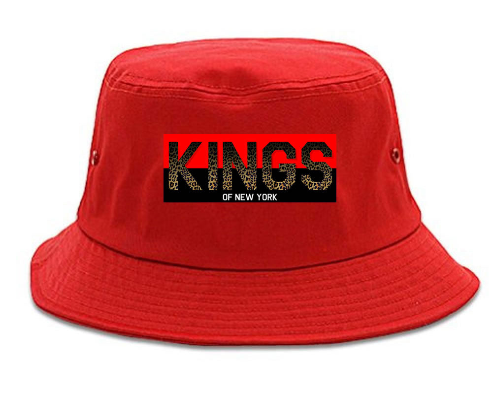  Kings Of NY Cheetah Print Logo Bucket Hat by Kings Of NY