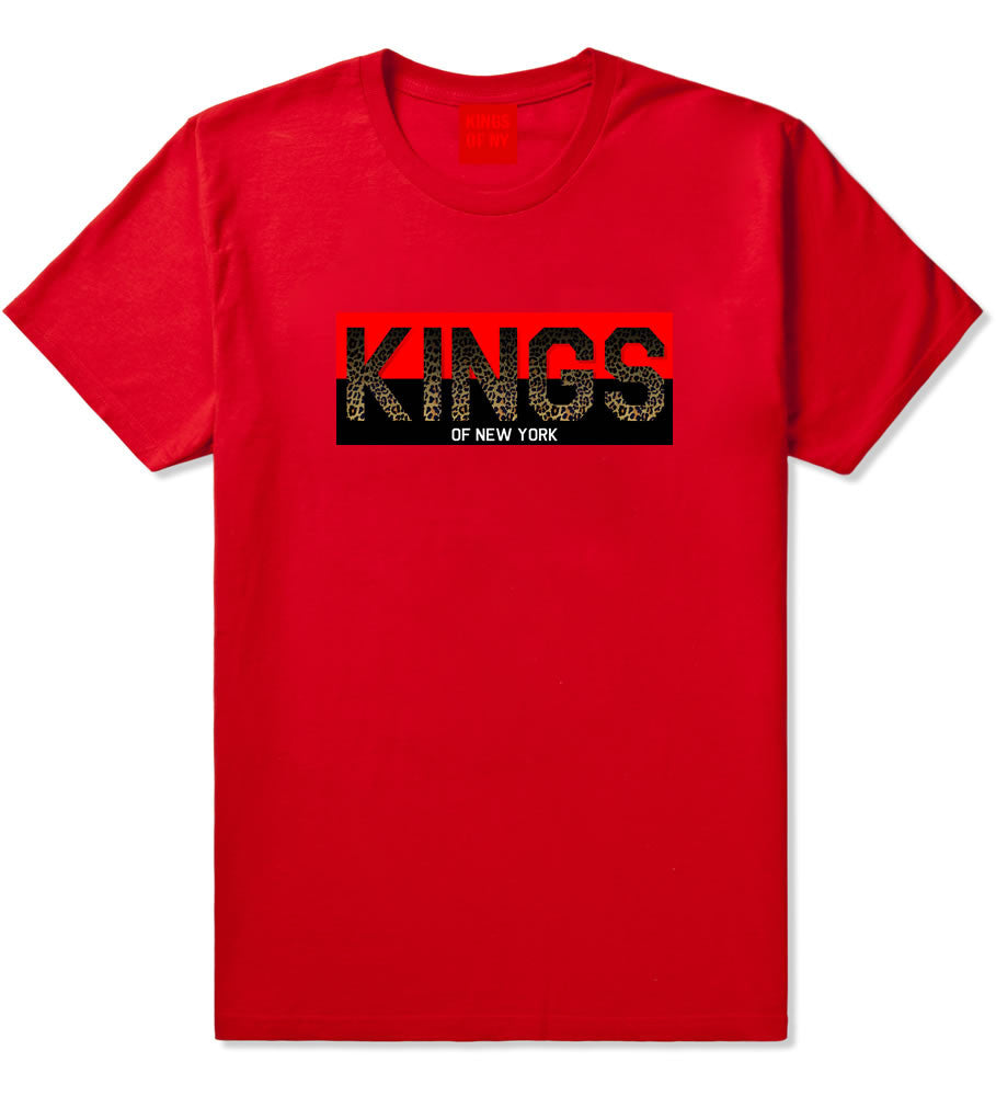 Kings Of NY Cheetah Print T-Shirt in Red
