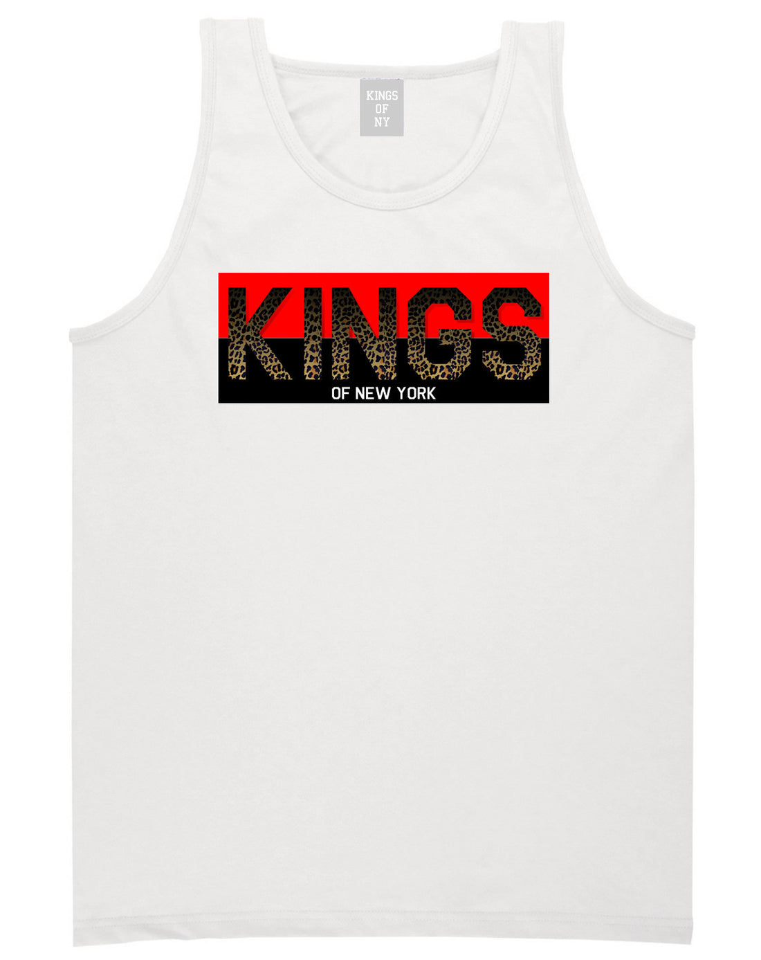 Kings Of NY Cheetah Print Tank Top in White