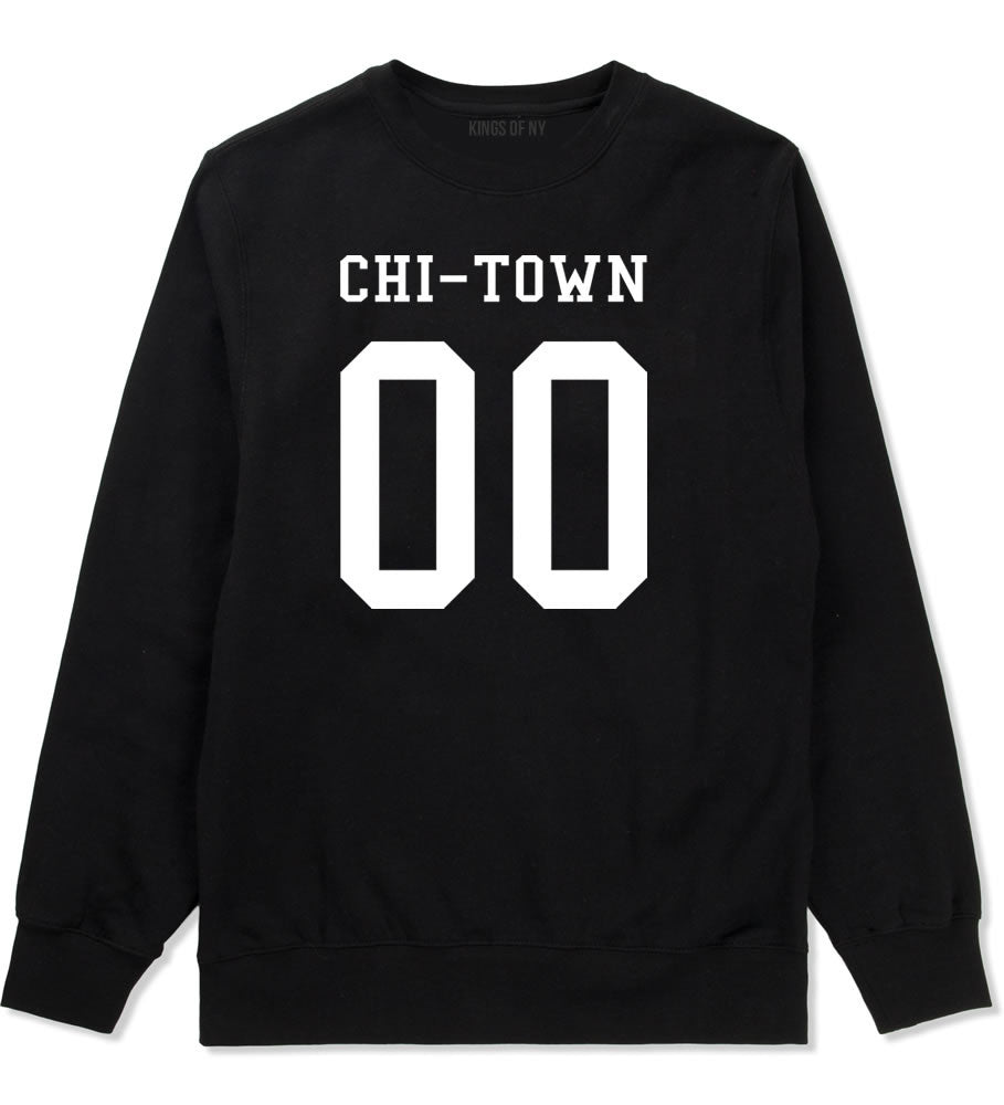Chitown Team 00 Chicago Jersey Crewneck Sweatshirt in Black By Kings Of NY