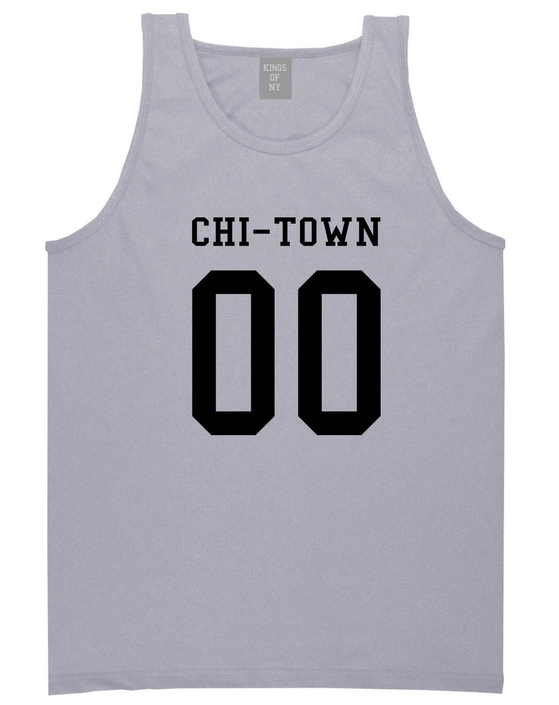Chitown Team 00 Chicago Jersey Tank Top in Grey By Kings Of NY