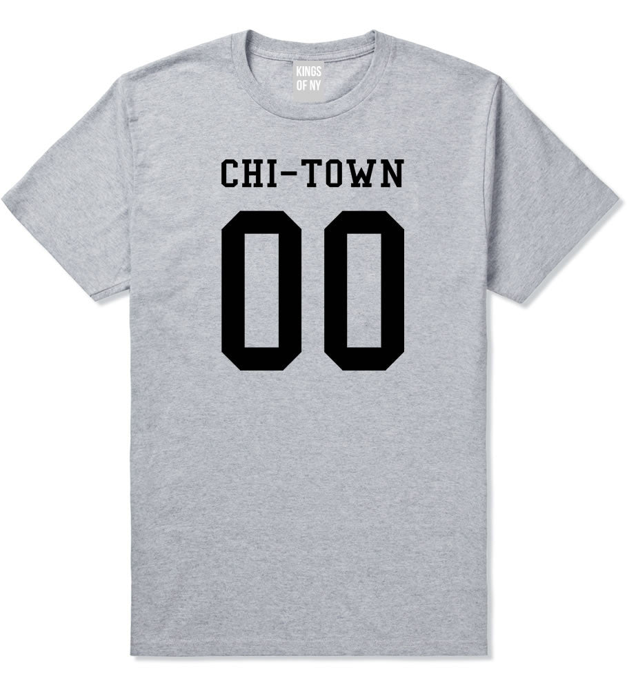 Chitown Team 00 Chicago Jersey T-Shirt in Grey By Kings Of NY