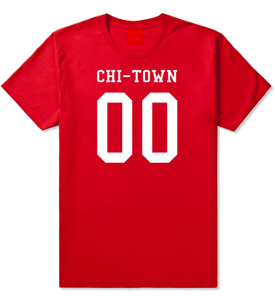 Chitown Team 00 Chicago Jersey Boys Kids T-Shirt in Red By Kings Of NY