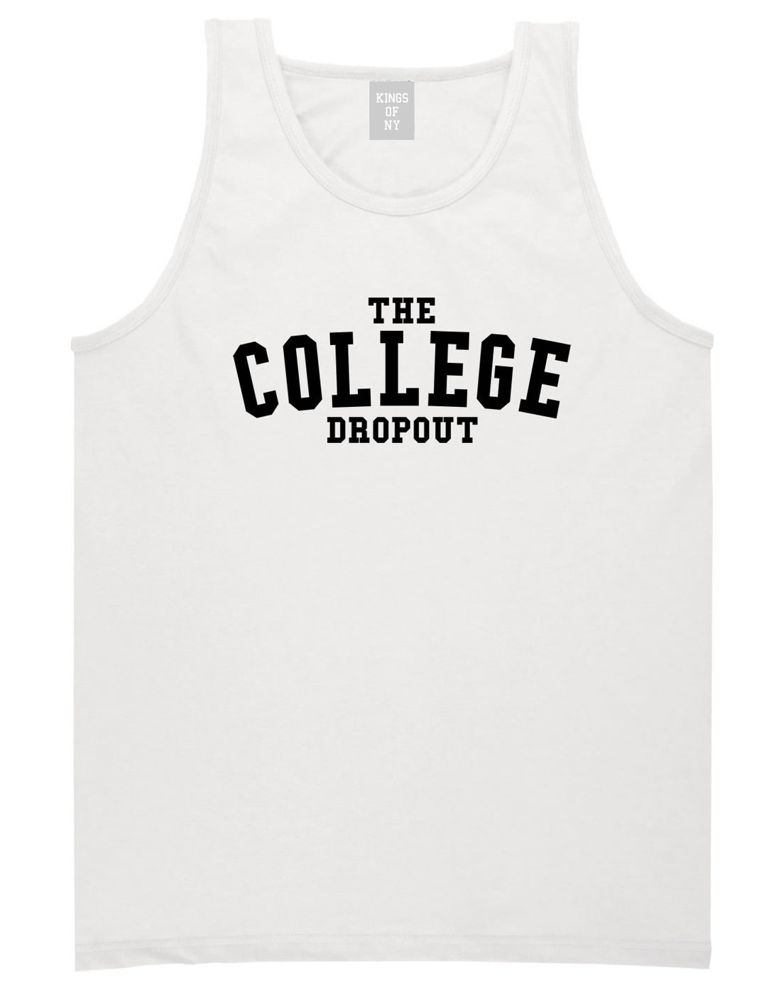The College Dropout Album High School Tank Top in White By Kings Of NY