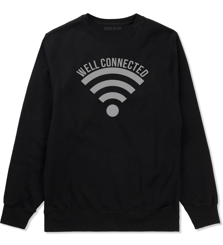 Well Connected Wifi Emoji Meme Crewneck Sweatshirt