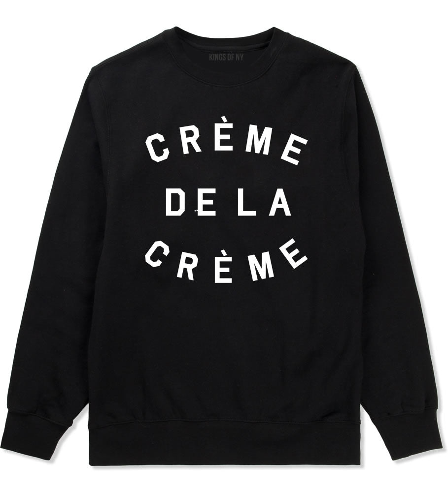 Creme De La Creme Celebrity Fashion Crop Crewneck Sweatshirt In Black by Kings Of NY