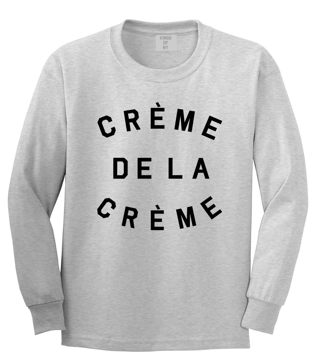 Creme De La Creme Celebrity Fashion Crop Long Sleeve T-Shirt In Grey by Kings Of NY