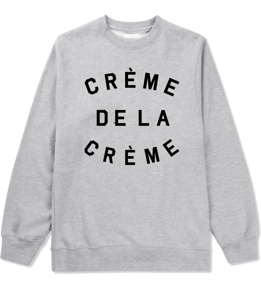 Creme De La Creme Celebrity Fashion Crop Crewneck Sweatshirt In Grey by Kings Of NY