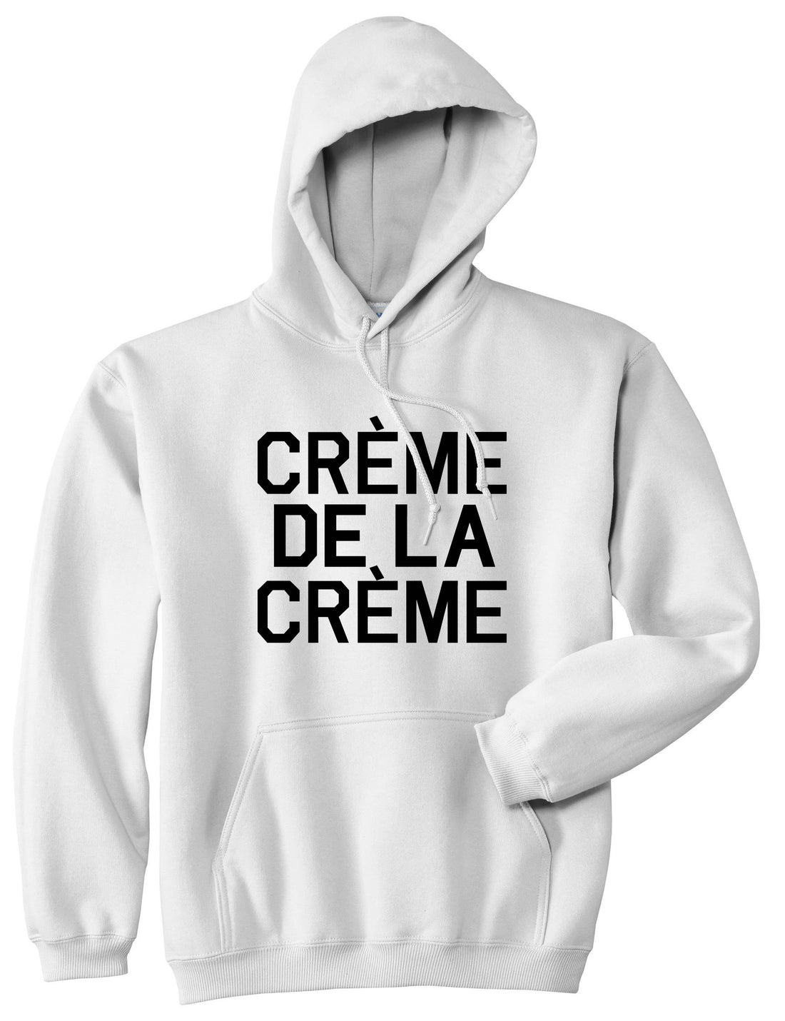 Creme De La Creme Celebrity Fashion Crop Pullover Hoodie Hoody in White by Kings Of NY