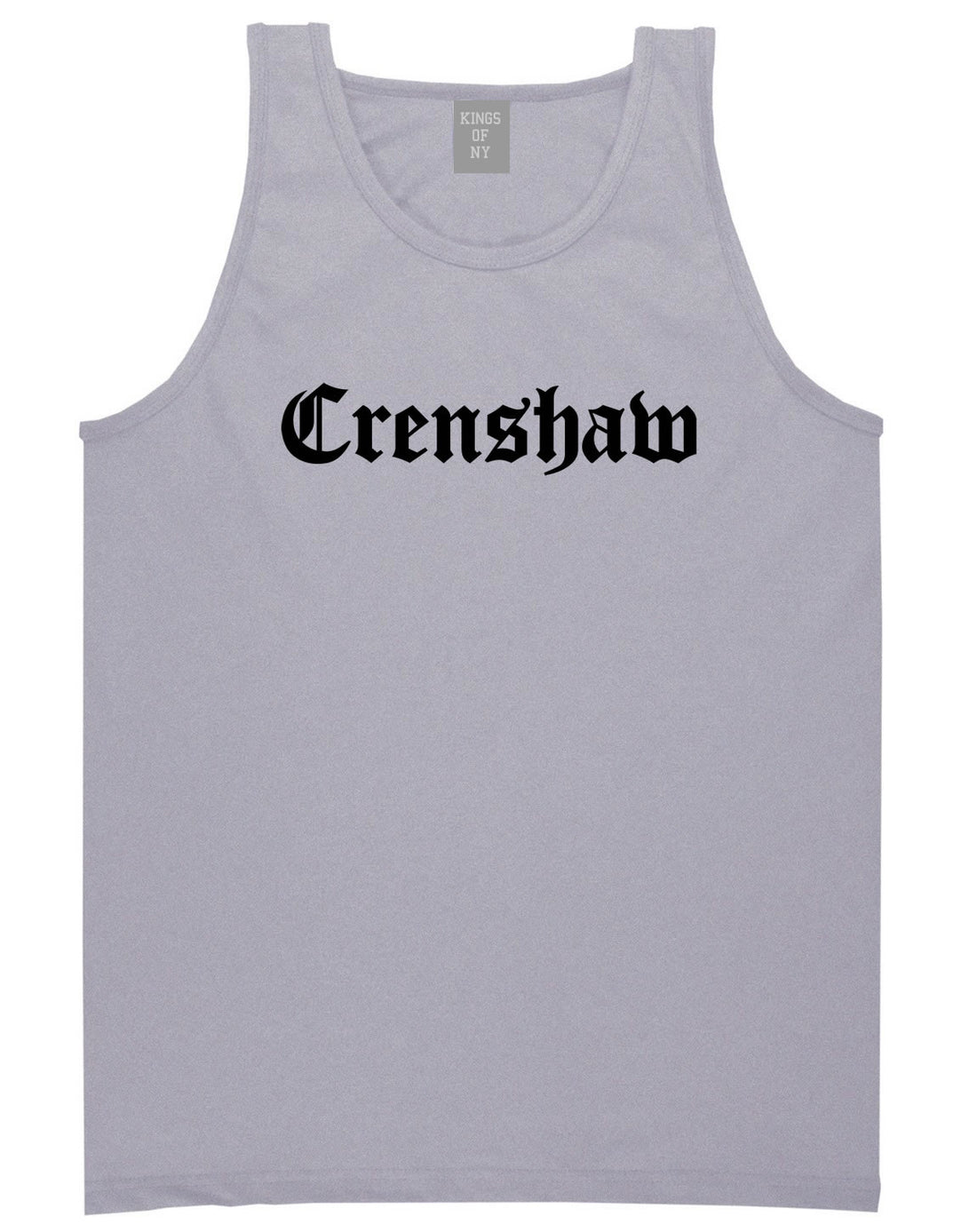 Crenshaw Old English California Tank Top in Grey By Kings Of NY