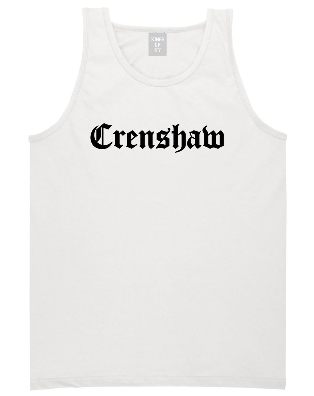 Crenshaw Old English California Tank Top in White By Kings Of NY