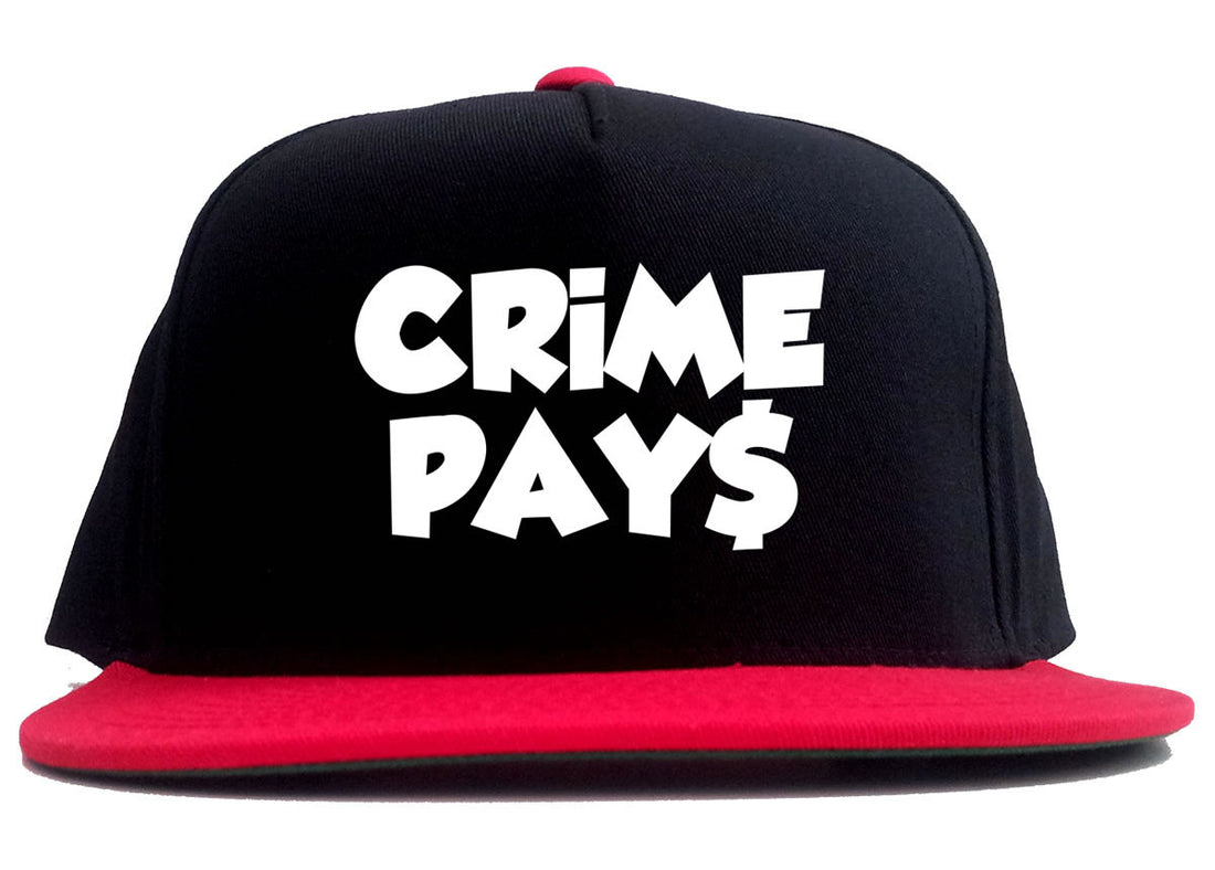 Crime Pays Bubble Letters Money Sign 2 Tone Snapback Hat By Kings Of NY