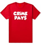 Crime Pays Bubble Letters Money Signs NYC T-Shirt In Red by Kings Of NY