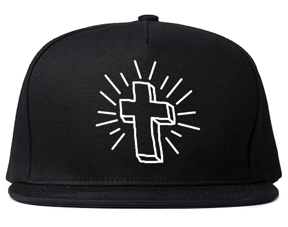 Cross of Praise Chest God Religious Snapback Hat in Black By Kings Of NY