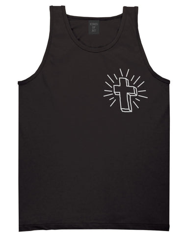 Cross of Praise Chest God Religious Tank Top in Black By Kings Of NY