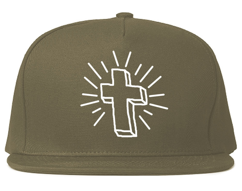 Cross of Praise Chest God Religious Snapback Hat in Grey By Kings Of NY