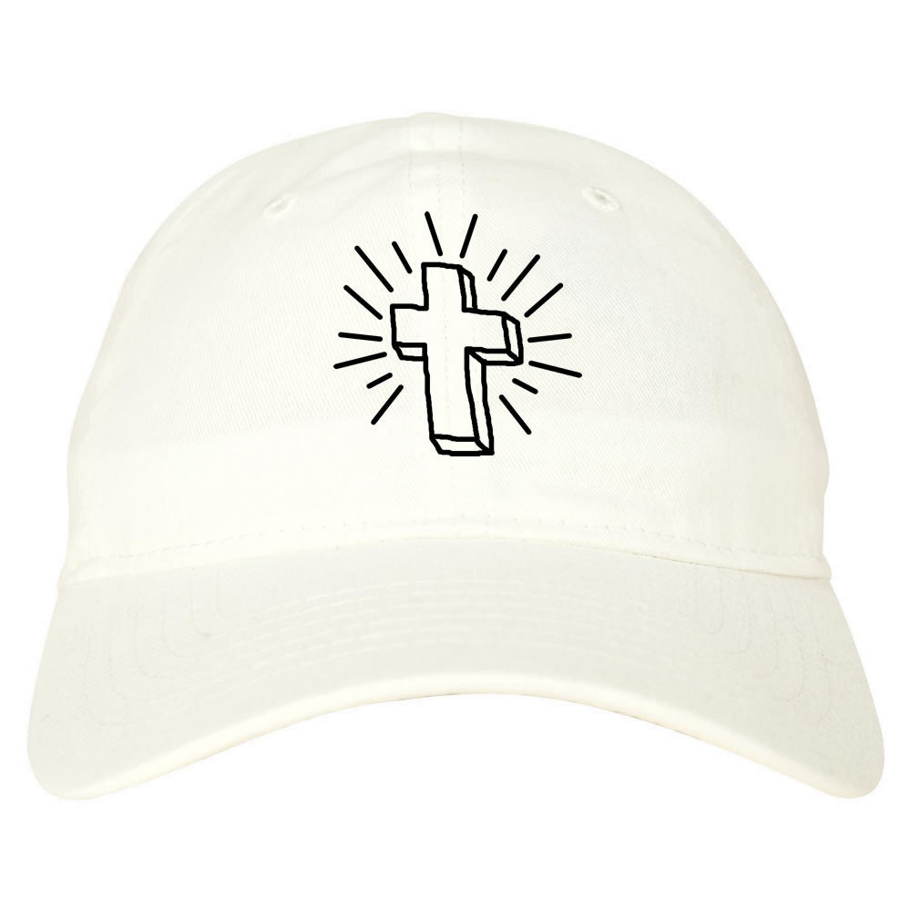 Cross of Praise Chest God Religious Dad Hat in White By Kings Of NY