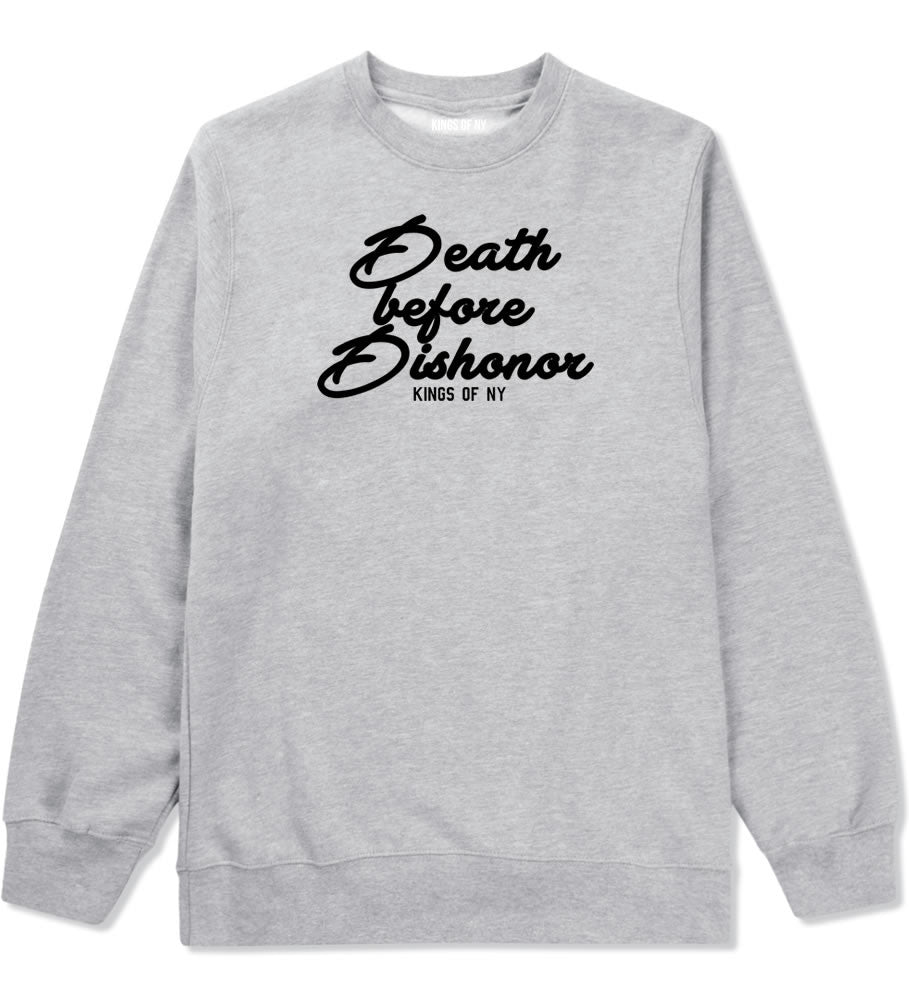 Death Before Dishonor Skulls Crewneck Sweatshirt in Grey By Kings Of NY
