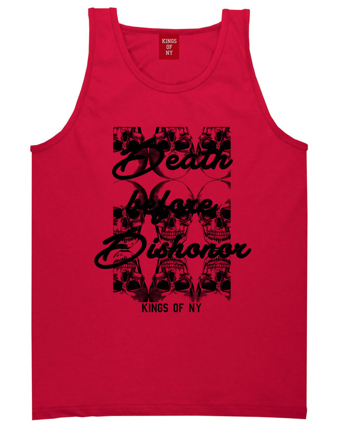 Death Before Dishonor Skulls Tank Top in Red By Kings Of NY