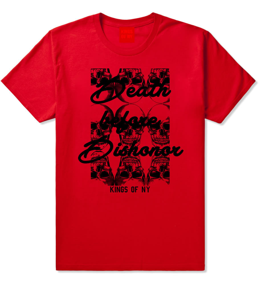 Death Before Dishonor Skulls T-Shirt in Red By Kings Of NY