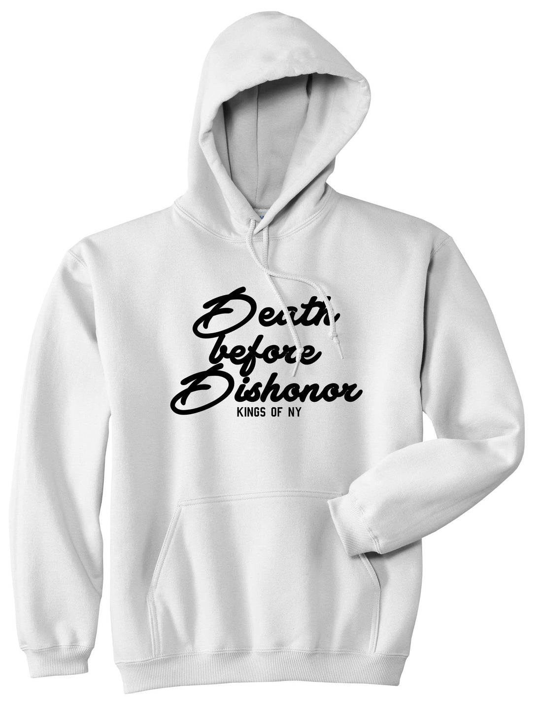 Death Before Dishonor Skulls Pullover Hoodie in White By Kings Of NY