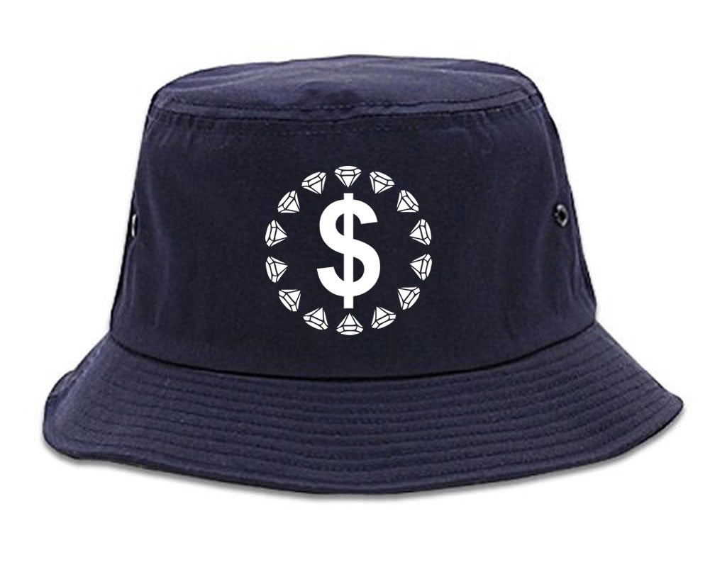 Diamonds Money Sign Logo Bucket Hat in Blue by Kings Of NY