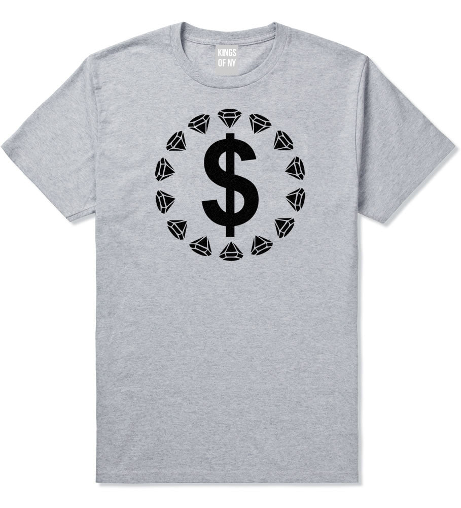 Diamonds Money Sign Logo Boys Kids T-Shirt in Grey by Kings Of NY