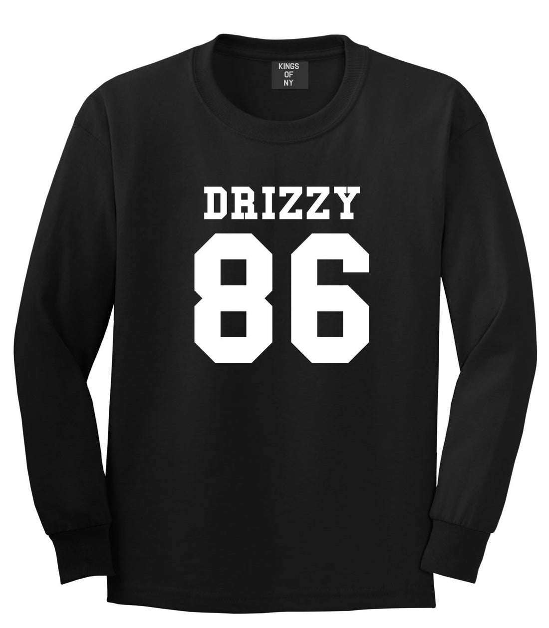 Drizzy 86 Team Jersey Long Sleeve T-Shirt in Black by Kings Of NY