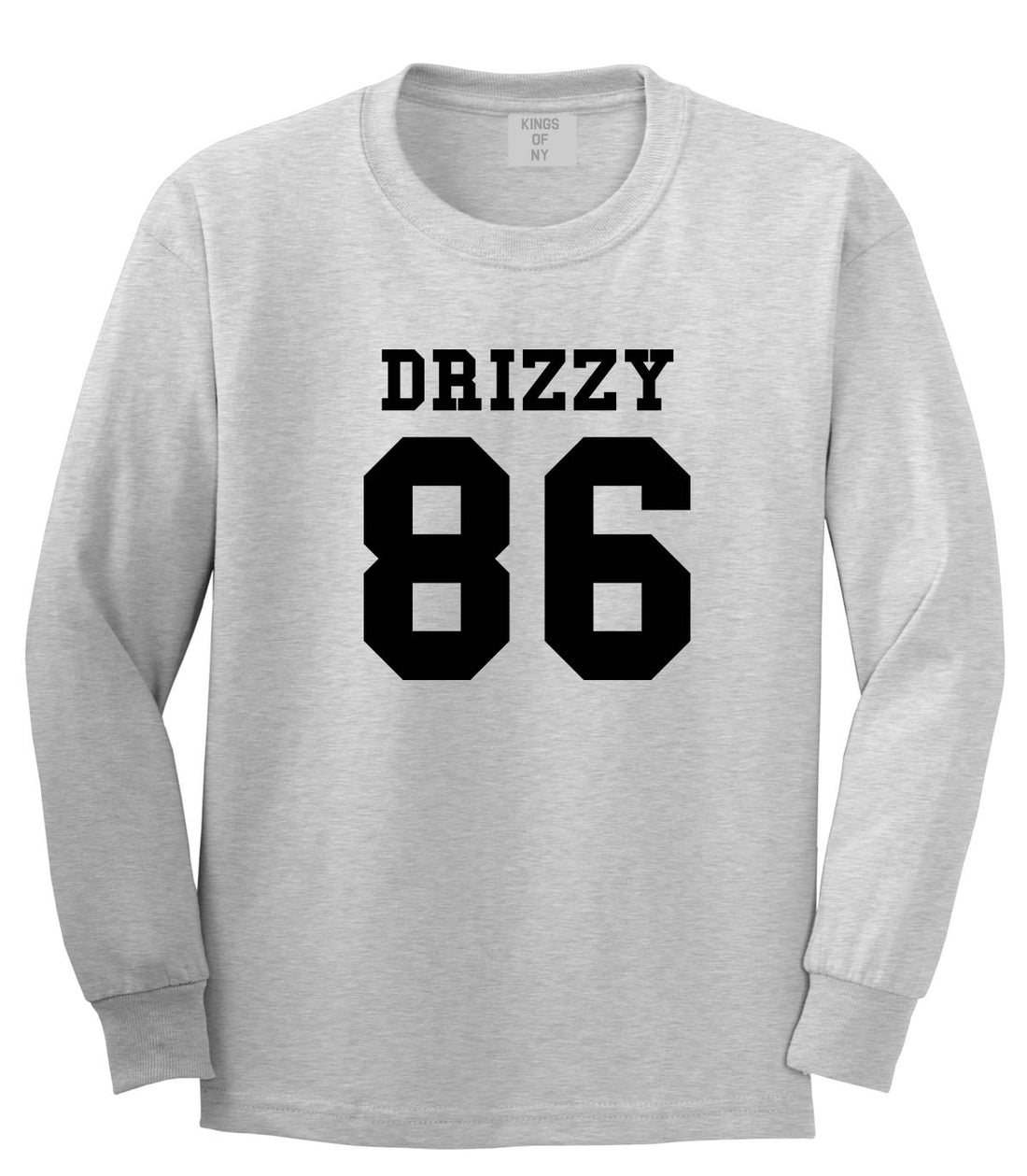 Drizzy 86 Team Jersey Long Sleeve T-Shirt in Grey by Kings Of NY