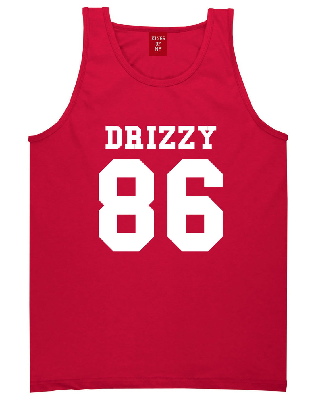 Drizzy 86 Team Jersey Tank Top in Red by Kings Of NY
