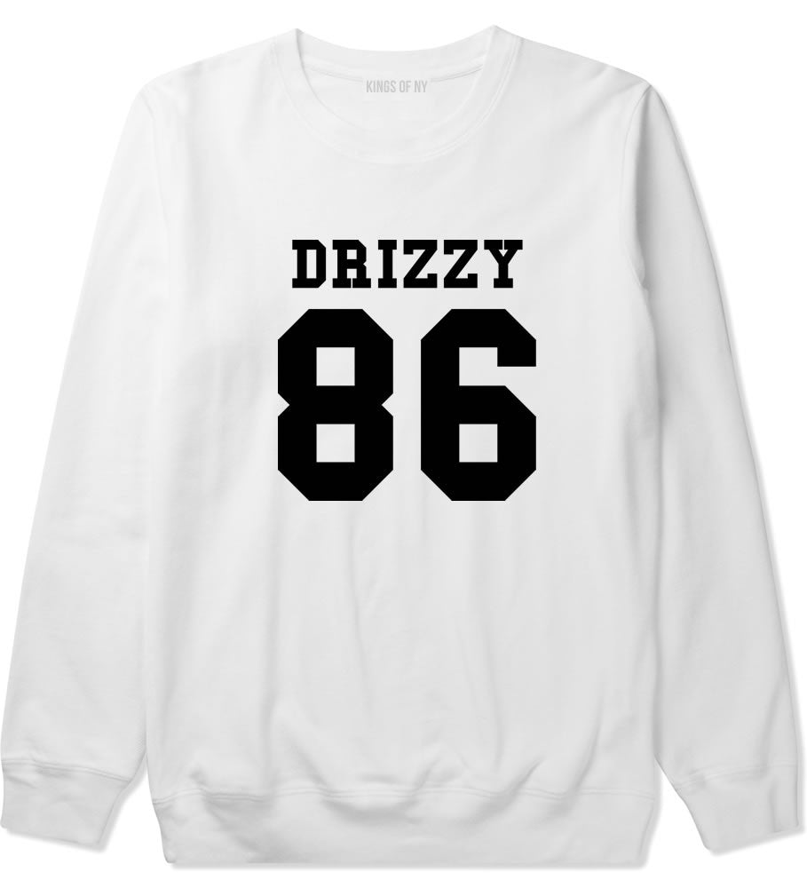 Drizzy 86 Team Jersey Crewneck Sweatshirt in White by Kings Of NY