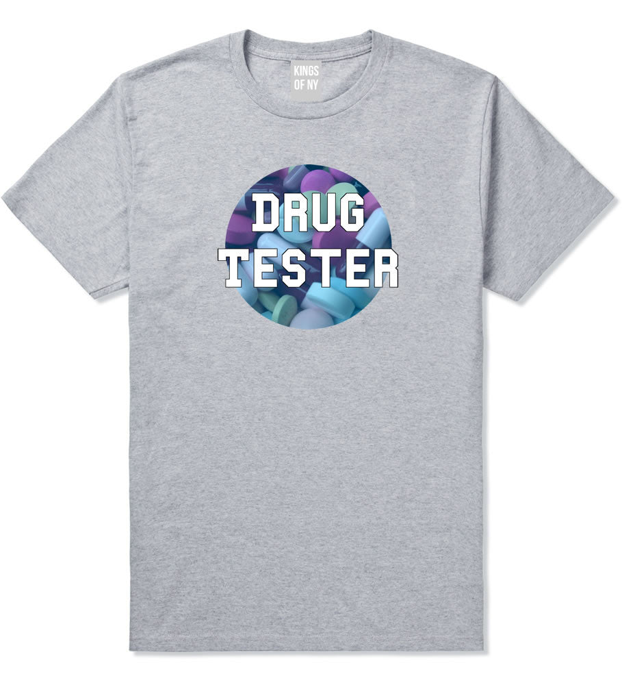 Drug tester weed smoking funny college T-Shirt In Grey by Kings Of NY