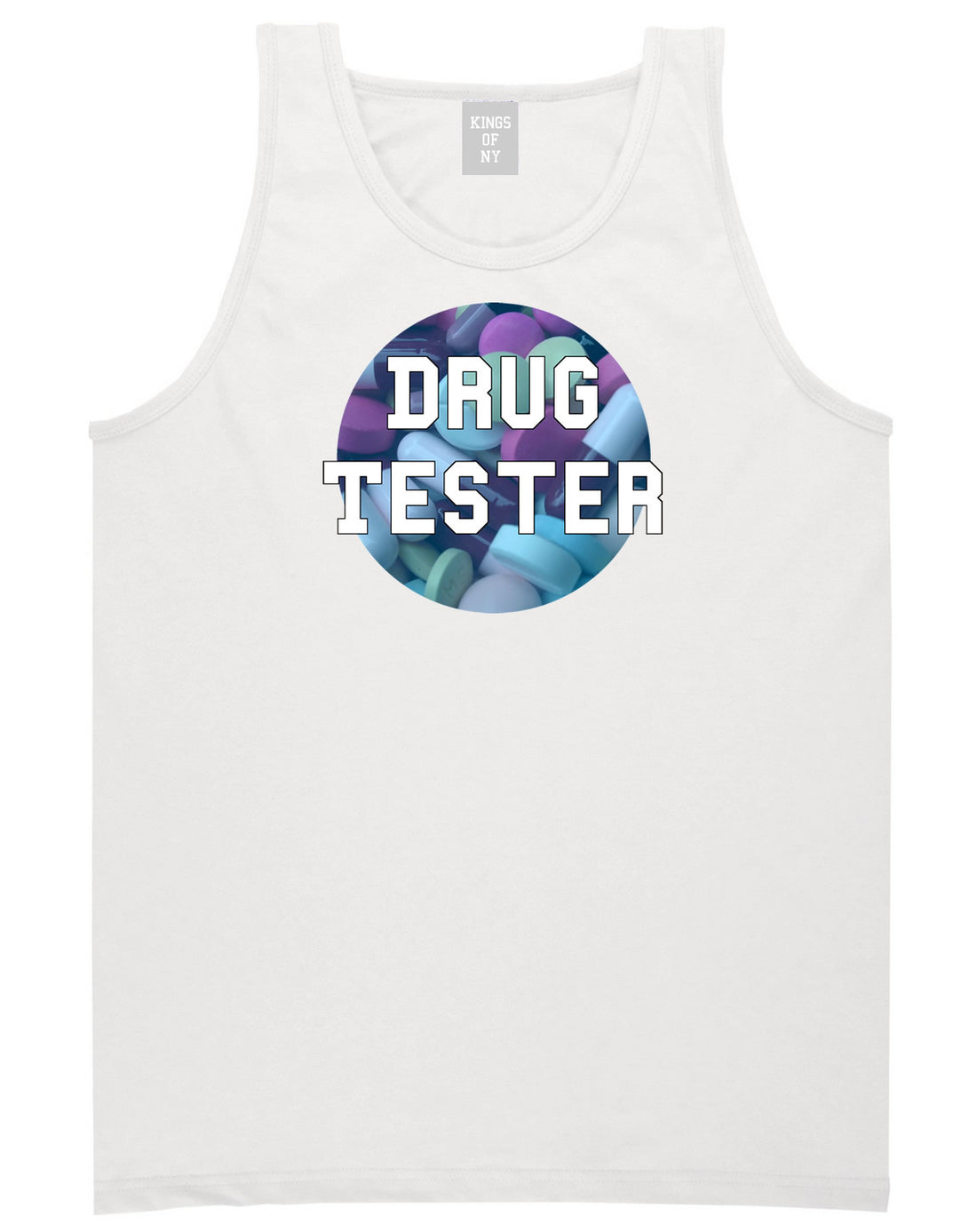 Drug tester weed smoking funny college Tank Top In White by Kings Of NY