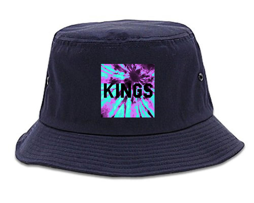 Kings Blue Tie Dye Box Logo Bucket Hat By Kings Of NY