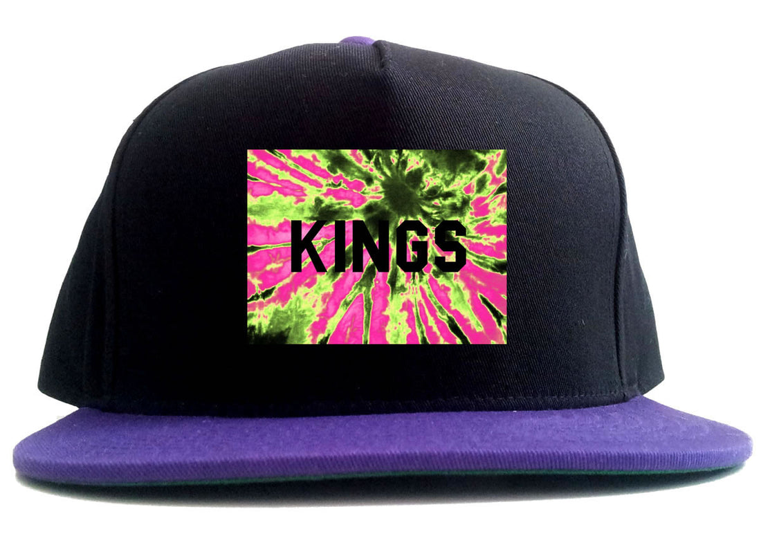 Kings Pink Tie Dye Logo 2 Tone Snapback Hat By Kings Of NY
