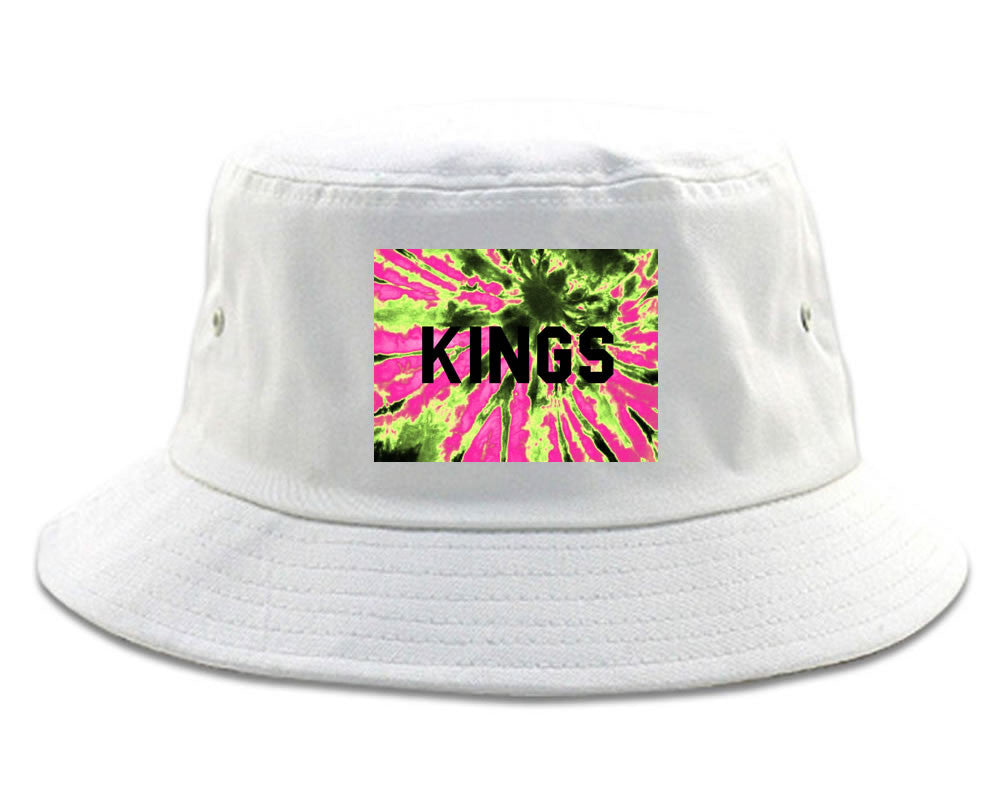 Kings Pink Tie Dye Logo Bucket Hat By Kings Of NY