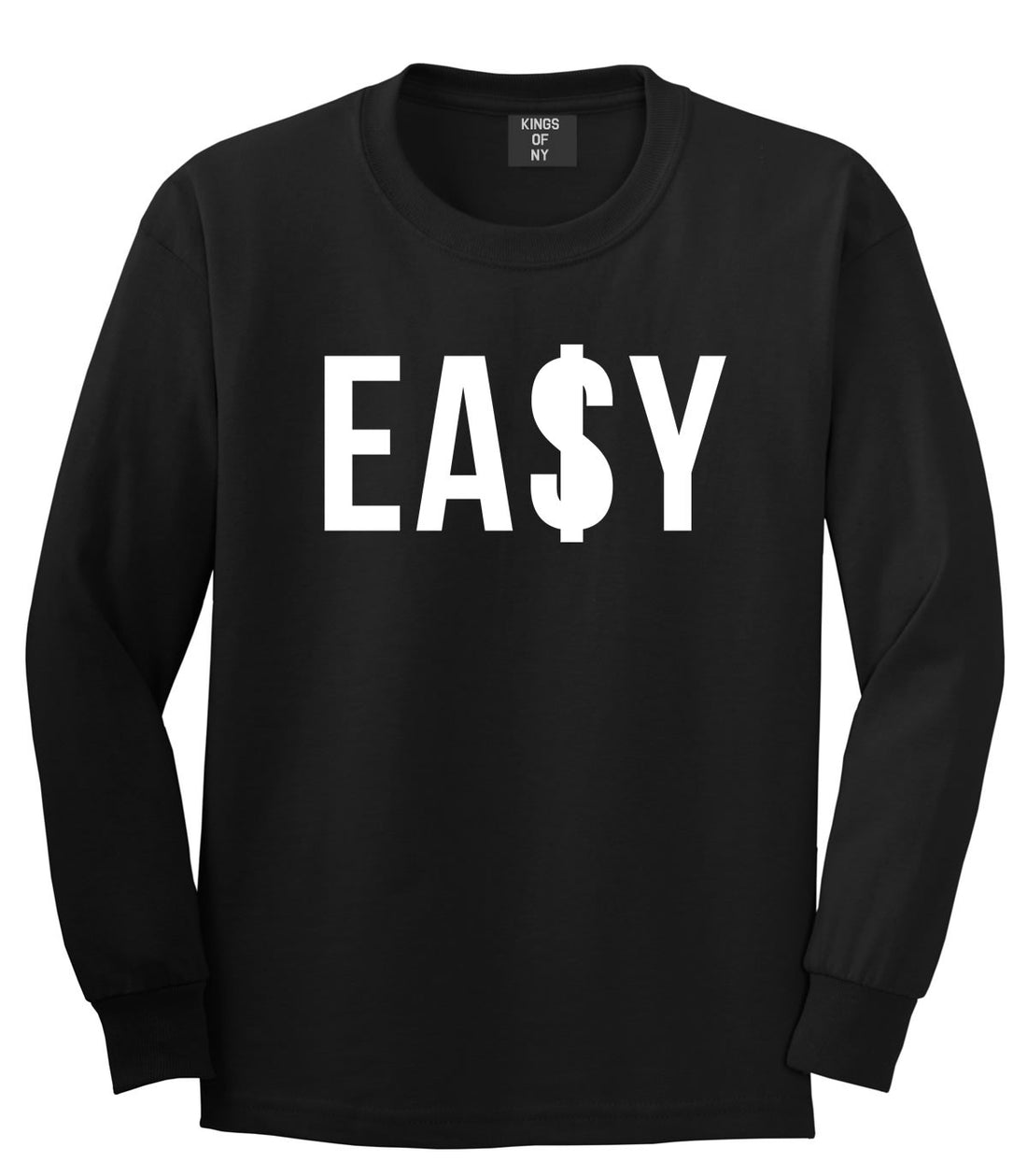 Easy Money Big High Dope Cool Black by Kings Of NY Long Sleeve Boys Kids T-Shirt In Black by Kings Of NY