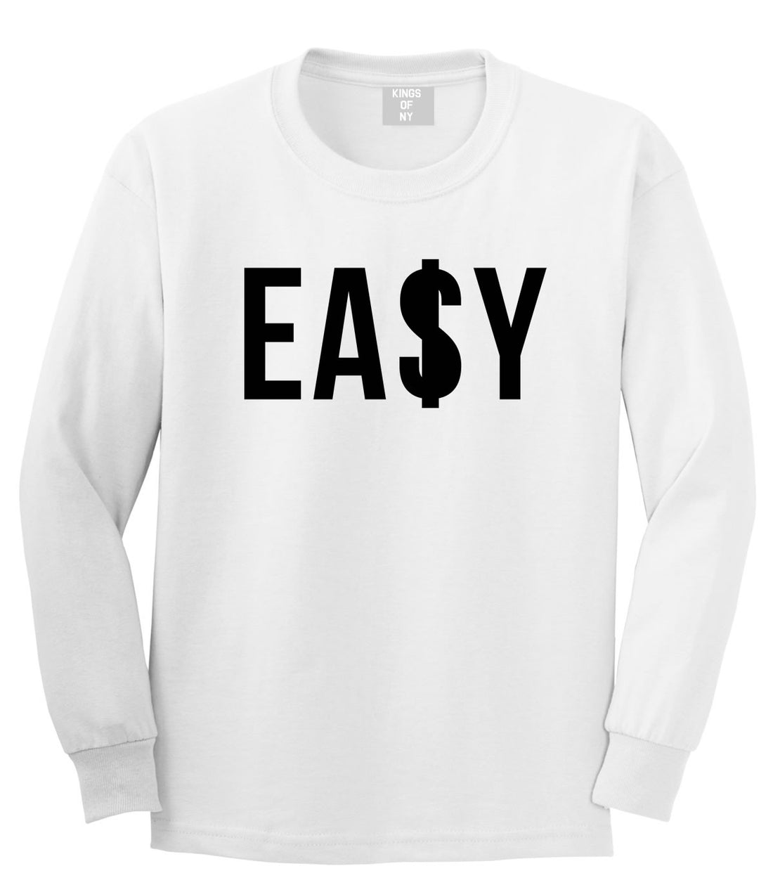 Easy Money Big High Dope Cool Black by Kings Of NY Long Sleeve Boys Kids T-Shirt in White by Kings Of NY