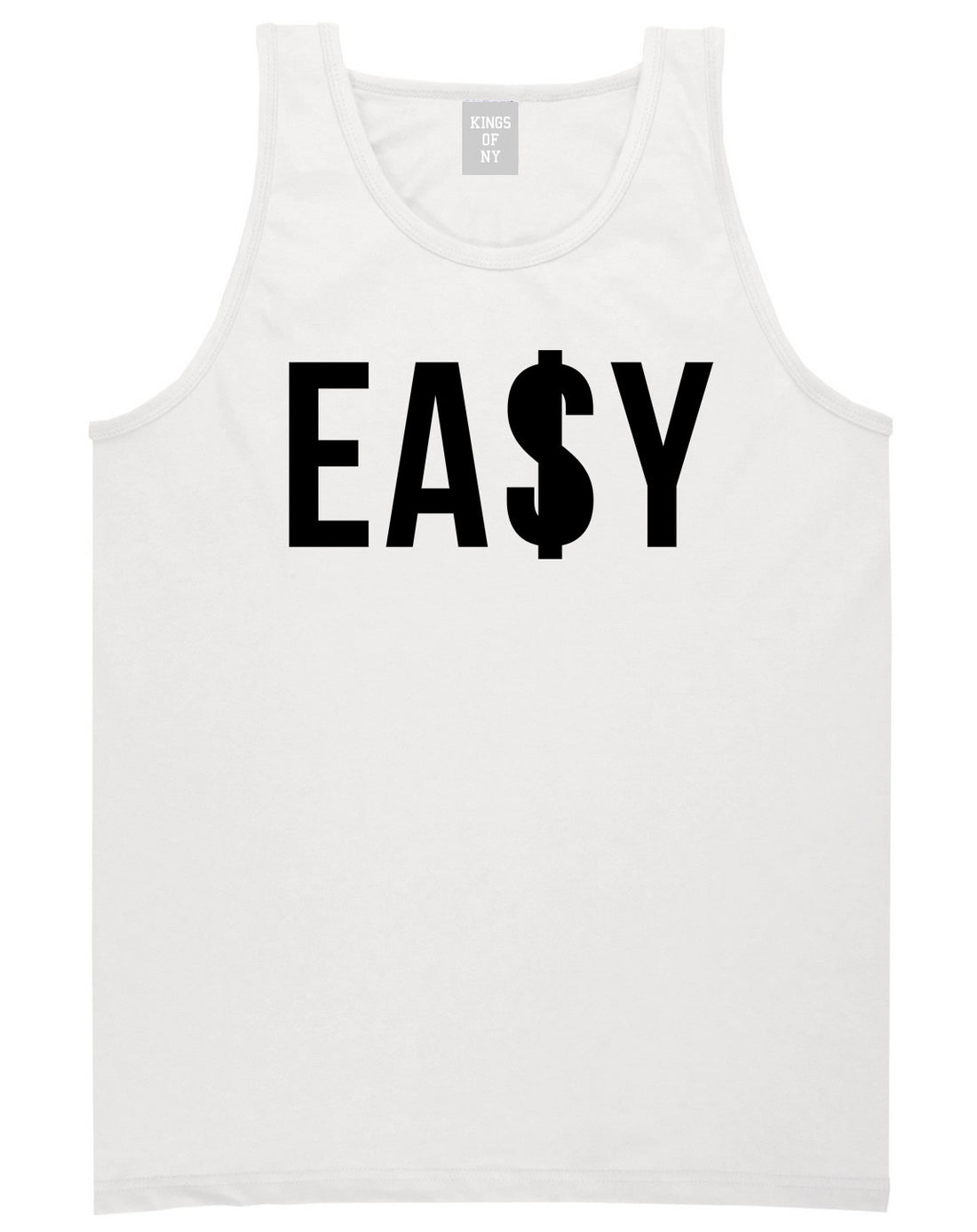 Easy Money Big High Dope Cool Black by Kings Of NY Tank Top In White by Kings Of NY