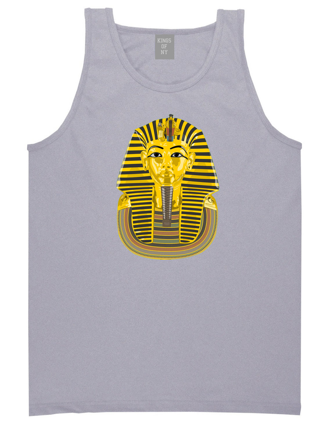 Pharaoh Egypt Gold Egyptian Head  Tank Top In Grey by Kings Of NY