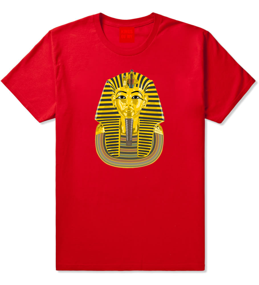 Pharaoh Egypt Gold Egyptian Head  T-Shirt In Red by Kings Of NY