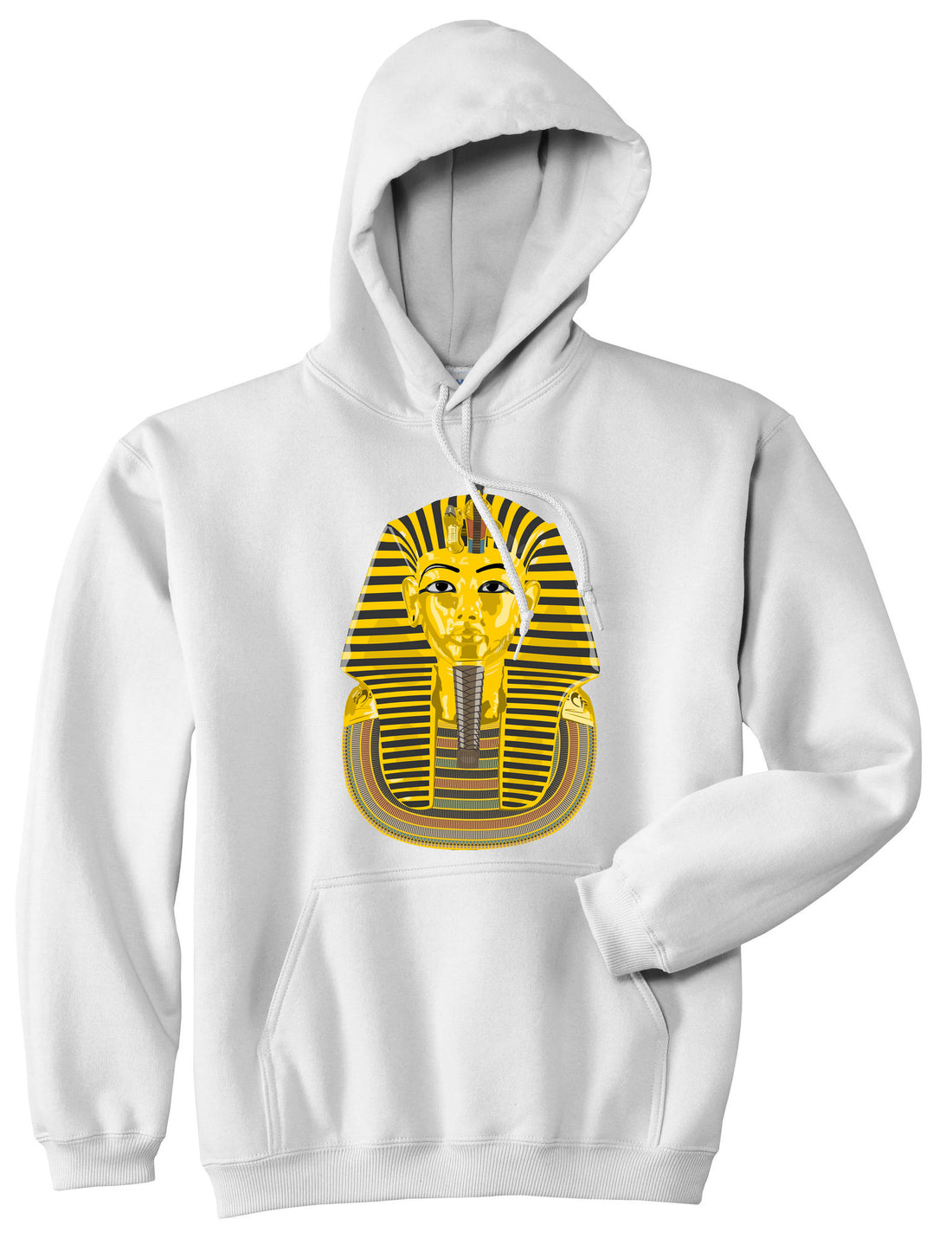 Pharaoh Egypt Gold Egyptian Head  Pullover Hoodie Hoody in White by Kings Of NY