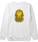 Pharaoh Egypt Gold Egyptian Head  Crewneck Sweatshirt in White by Kings Of NY
