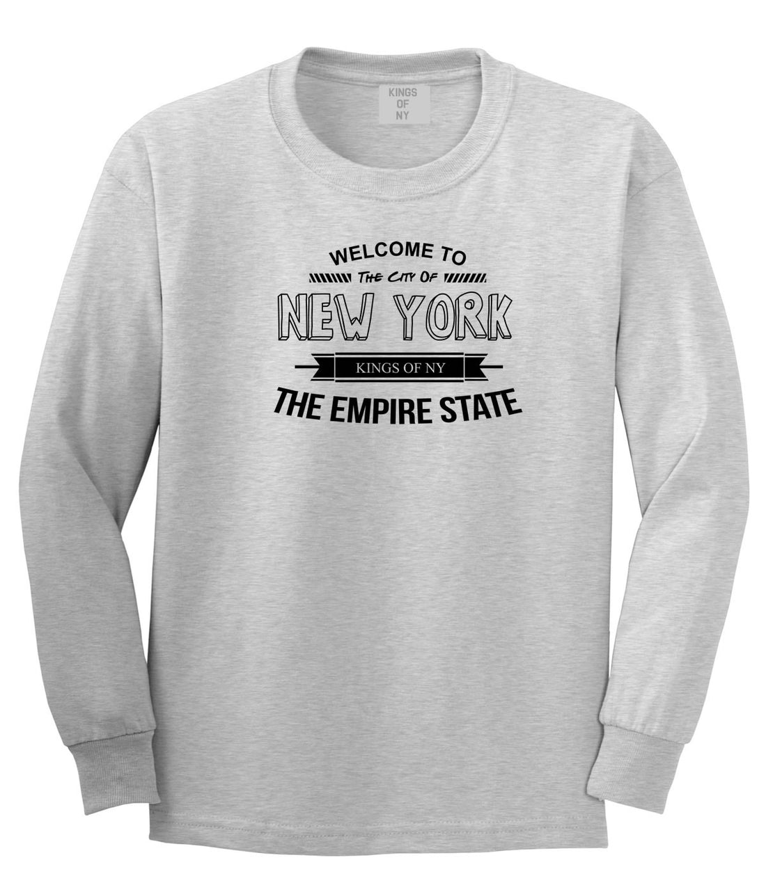 Empire State New York Long Sleeve T-Shirt in Grey by Kings Of NY