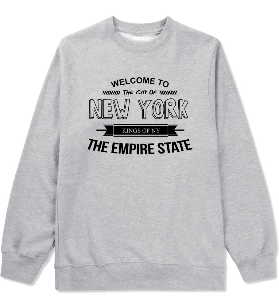 Empire State New York Crewneck Sweatshirt in Grey by Kings Of NY
