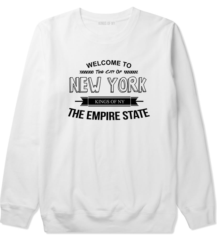 Empire State New York Crewneck Sweatshirt in White by Kings Of NY